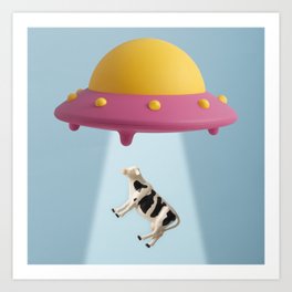Abducted Cow Art Print