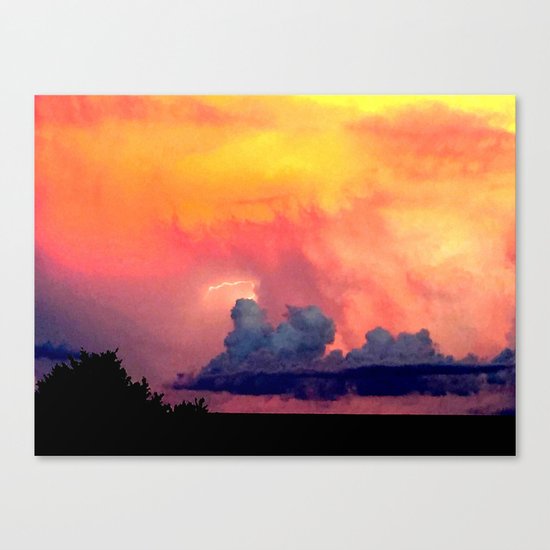 Lightning over Madison Canvas Print