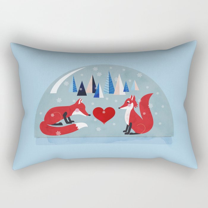 Christmas foxes in love Rectangular Pillow