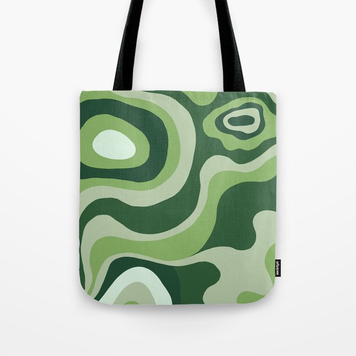 Sage Green Swirl Blobs  Tote Bag