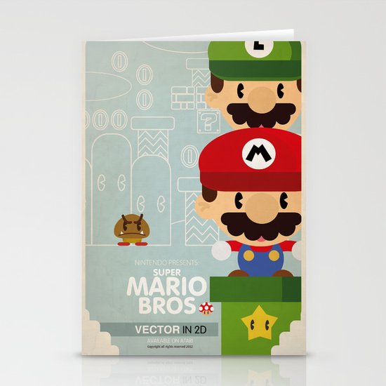 mario bros 2 fan art Stationery Cards