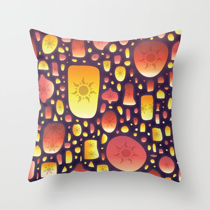 tangled lanterns pattern throw pillow by cinacatteau society6