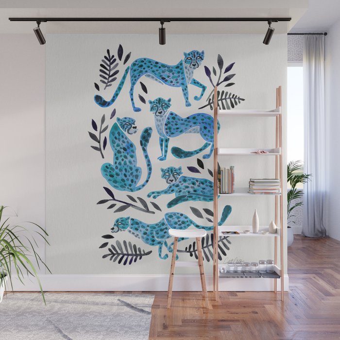 Cheetah Collection – Blue Wall Mural