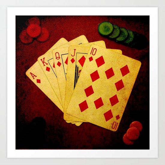 Escalera Real de Carro (Dirty Poker) Art Print