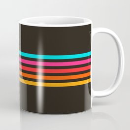 Nodah - Classic Colorful Abstract Retro Stripes on Black Mug