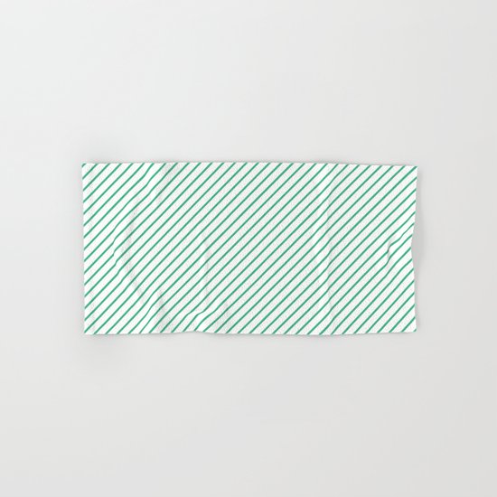 Diagonal Lines (Mint/White) Hand & Bath Towel