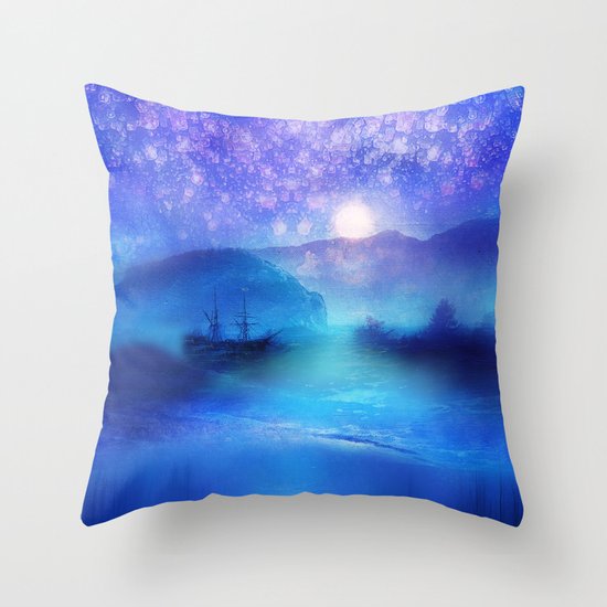Fantasy in Blue. Throw Pillow