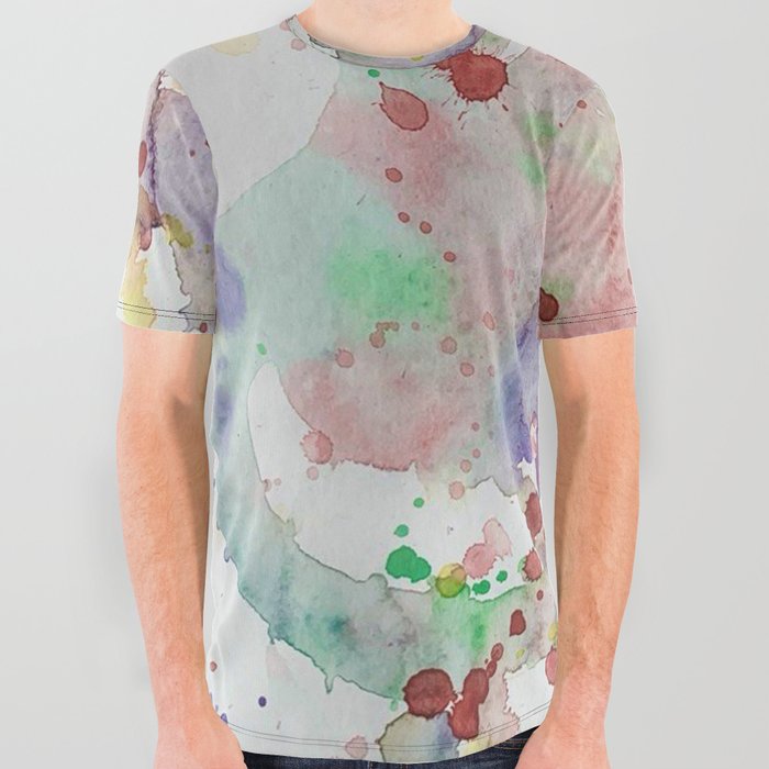 Abstract bright splashes All Over Graphic Tee