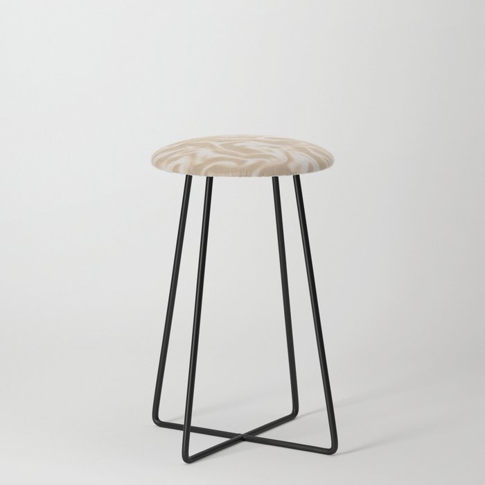 Luxury Soft Gold Satin Texture Counter Stool