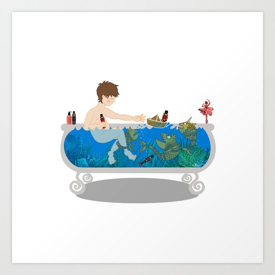 Child's sea adventure Art Print