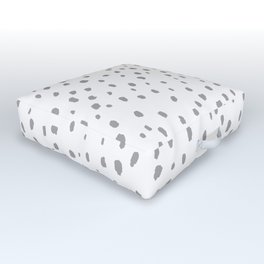 Speckle Polka Dot Dalmatian Pattern (gray/white) Outdoor Floor Cushion