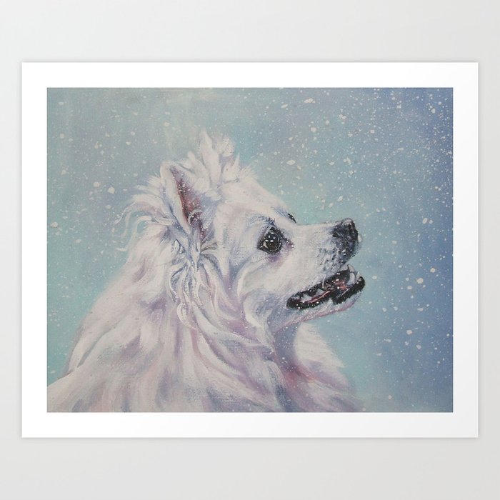 American Eskimo Dog Portrait Fine Art Dog Painting By L A Shepard