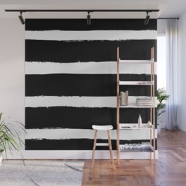 Black & White Paint Stripes by Friztin Wall Mural