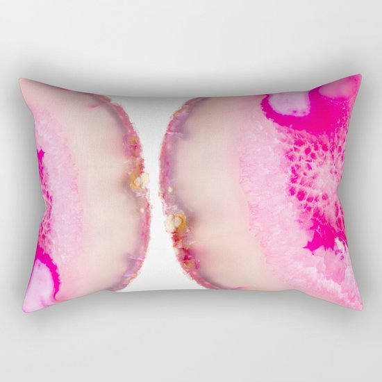 Shocking Pink Agate Rectangular Pillow