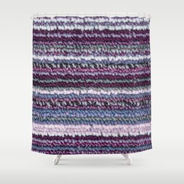 Carpet Stripes Eggplant Purple Steel Blue Shower Curtain