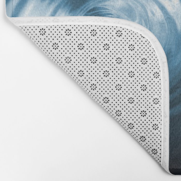 Blue Liquid Water Whirlpool Abstract Graphic Bath Mat By