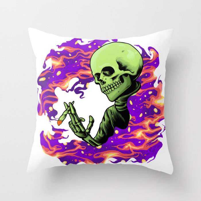 High Skull Throw Pillow