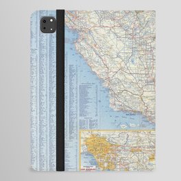 Highway Map of California - Vintage Illustrated Map-road map iPad Folio Case