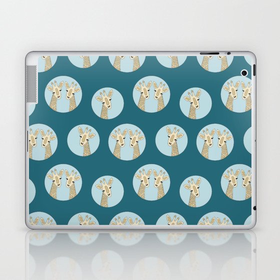 Giraffe pattern blue Laptop & iPad Skin