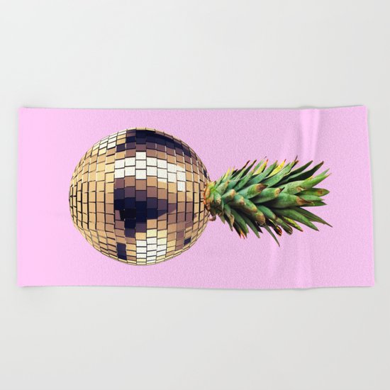 Ananas party (pineapple) Pink version Beach Towel