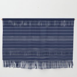 Navy Blue Pinstripe Line Stripe Minimalist Stripes Lines Drawing Wall Hanging