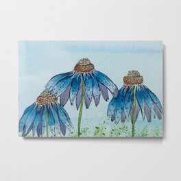 Enchanted Blue Floral Metal Print | Handmadeart, Uniquegifts, Floralpatterns, Moderndeco, Housewarming, Blue, Pattern, Officedeco, Painting, Decorations 