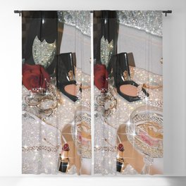 GIRLS PARTY - aesthetic glitter collage art work, weekend vibes, glamour and chick , luxury vibes. Blackout Curtain