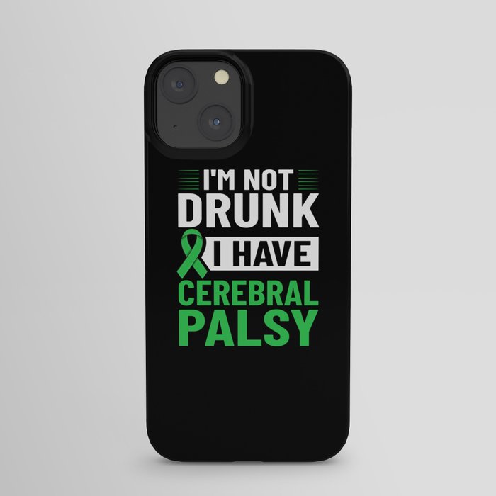 Cerebral Palsy Green Ribbon Brain Damage Awareness iPhone Case