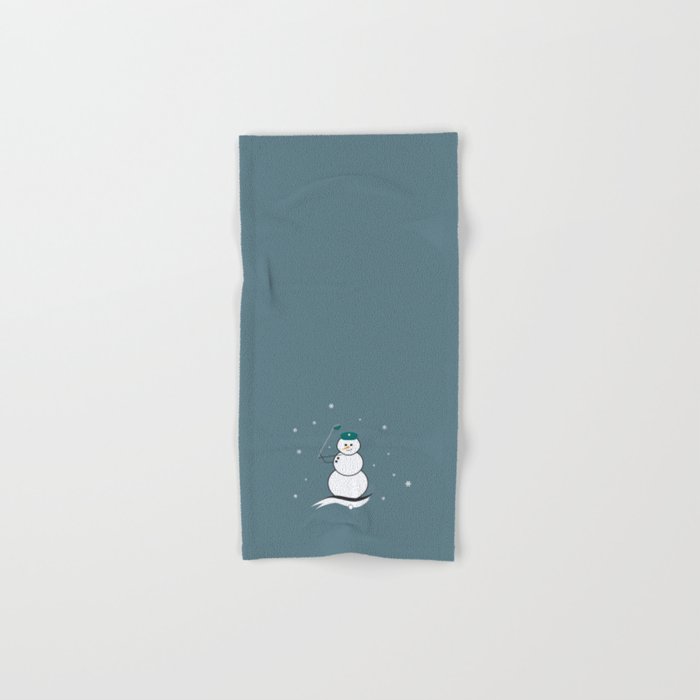 Golfing Snowman Hand & Bath Towel