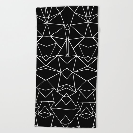 Ab Mirror Black Beach Towel