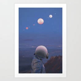 Moons Kunstdrucke | Astronaut, Painting, Space, Sciencefiction, Moons, Curated, Oil, Sci-Fi 