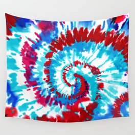 Spiral tie dye pattern. Rainbow artistic circle design. Vibrant spiral texture. Artistic fabric Wall Tapestry