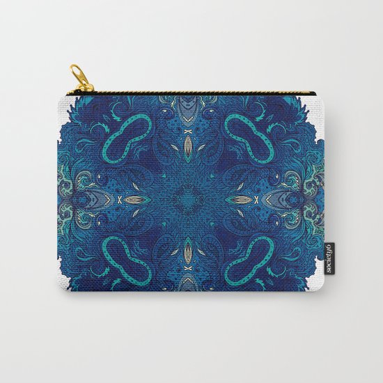 Blue Cobalt Indian Mandala Carry-All Pouch