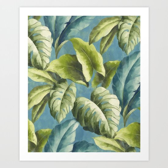 Tropical leaves Art Print
