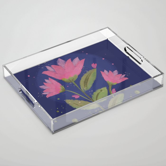 Floral pattern  Acrylic Tray