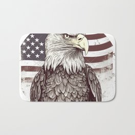 American Flag with Bald Eagle Bath Mat