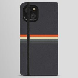 Fujitaka - Classic Dark Retro Stripes iPhone Wallet Case