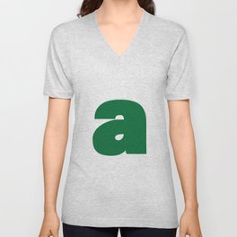 a (Olive & White Letter) V Neck T Shirt