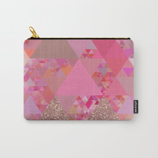 Triangles in glittering pink- glitter triangle pattern Carry-All Pouch
