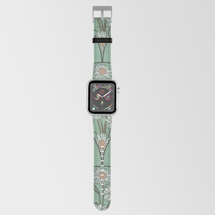 Daisies in Green Apple Watch Band