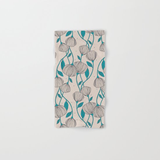 Blue Stem Flowers Hand & Bath Towel