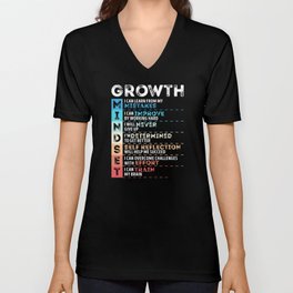 Motivational Quotes Growth for Entrepreneurs V Neck T Shirt