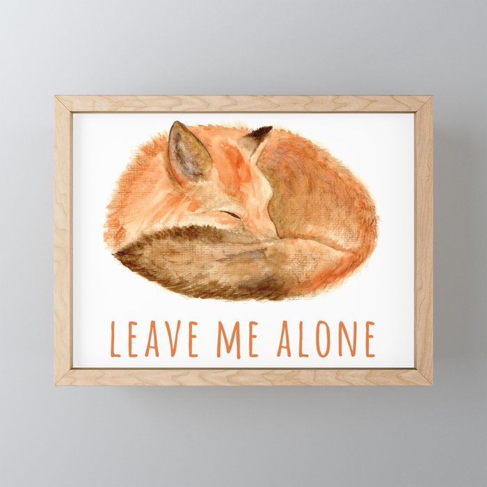 Leave Me Alone Fox Framed Mini Art Print