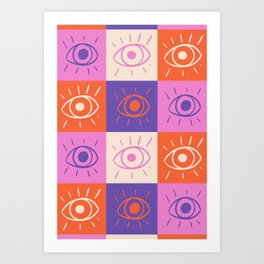 Mystic Eyes Checker Art Print