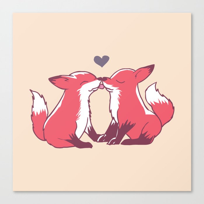 Fox Kisses Canvas Print