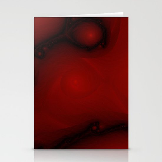 Red Fractal Stationery Cards