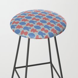 Leaf ornament repeat pattern in blue Bar Stool