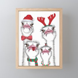 Christmas family ostrich Framed Mini Art Print
