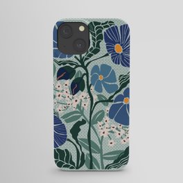 Klimt flowers light blue iPhone Case