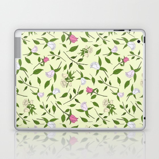 Romance of Rosebuds~Sea Green Laptop & iPad Skin